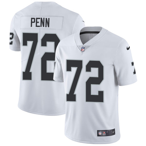 Nike Raiders #72 Donald Penn White Men's Stitched NFL Vapor Untouchable Limited Jersey - Click Image to Close